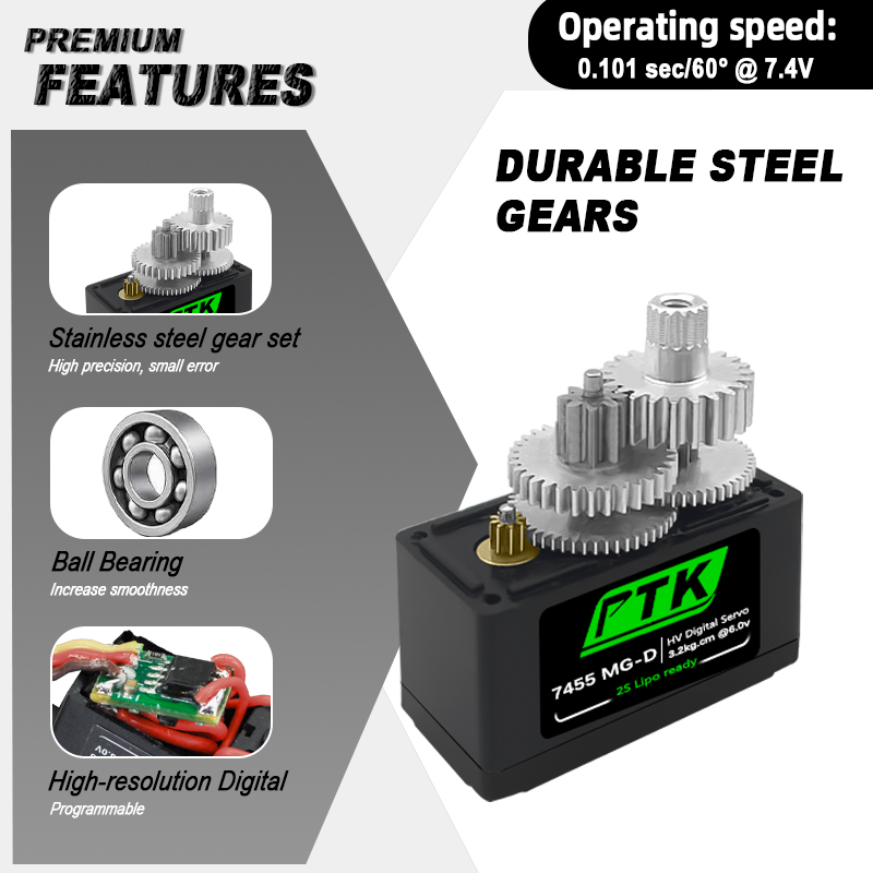 PTK 7455MG-D servo 12g Digital - Rc Hobby Products review and price