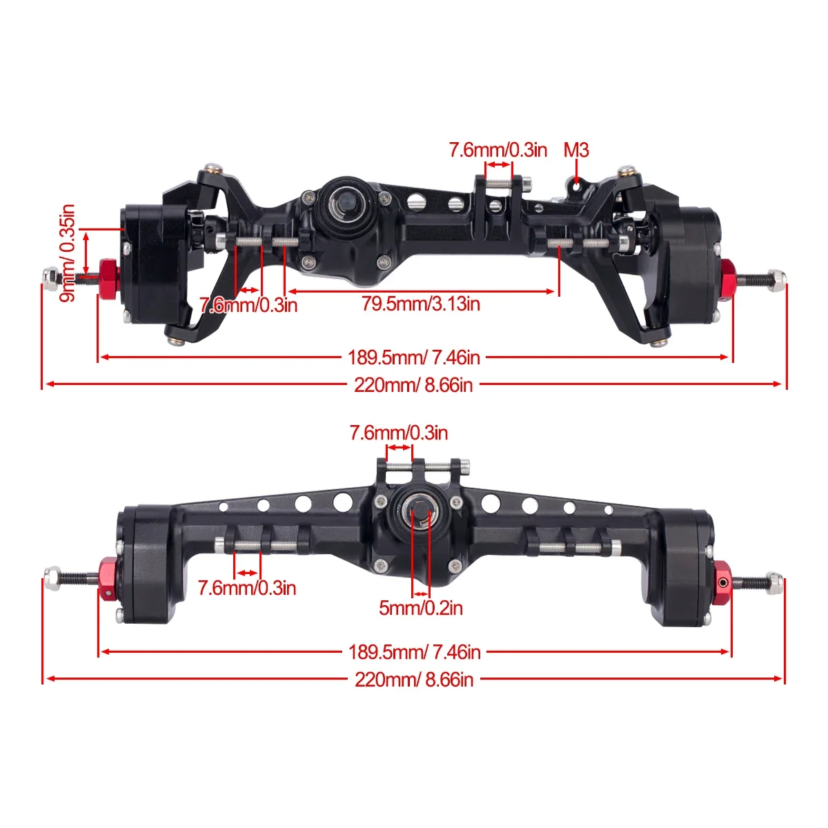 CNC Aluminum SCX10 III Front R - Rc Hobby Products review and price