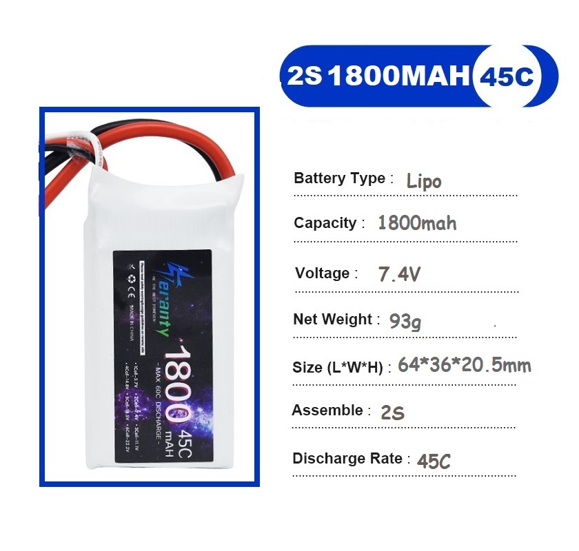 2PCS 7.4V Lipo 2S Battery 1500 - Rc Hobby Drone review and price