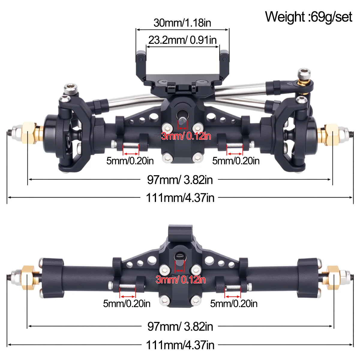 Plastic SCX24 Front Rear Axle  - Rc Hobby Products review and price