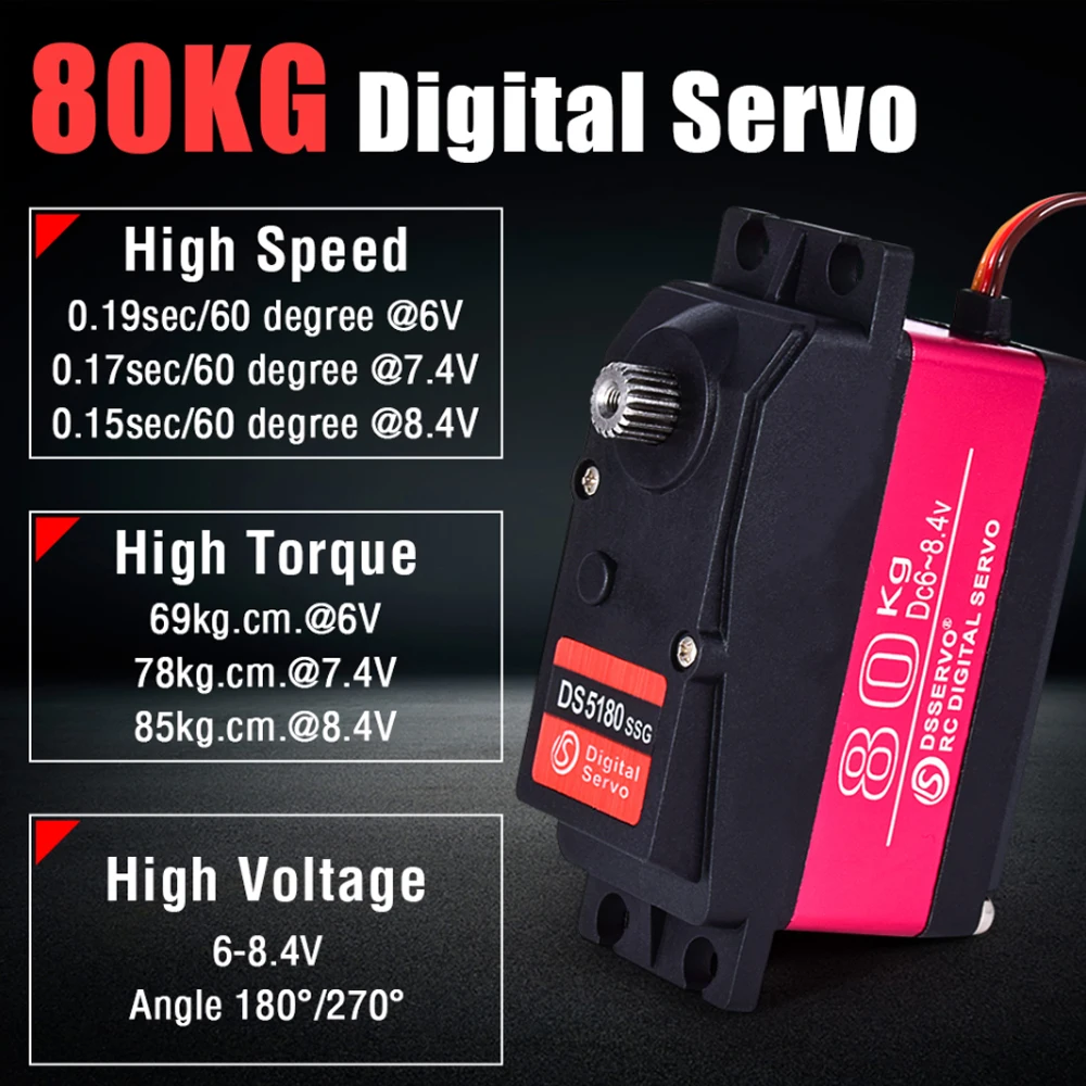 Dsservo Waterproof DS5180 80KG - Rc Hobby Products review and price